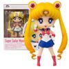 10CM Sailor Mini Moon Tsukino Usagi Sailor Moon Figure Anime Suit Desktop Golf Model Toy Gift Collection Ornaments Artwork PVC