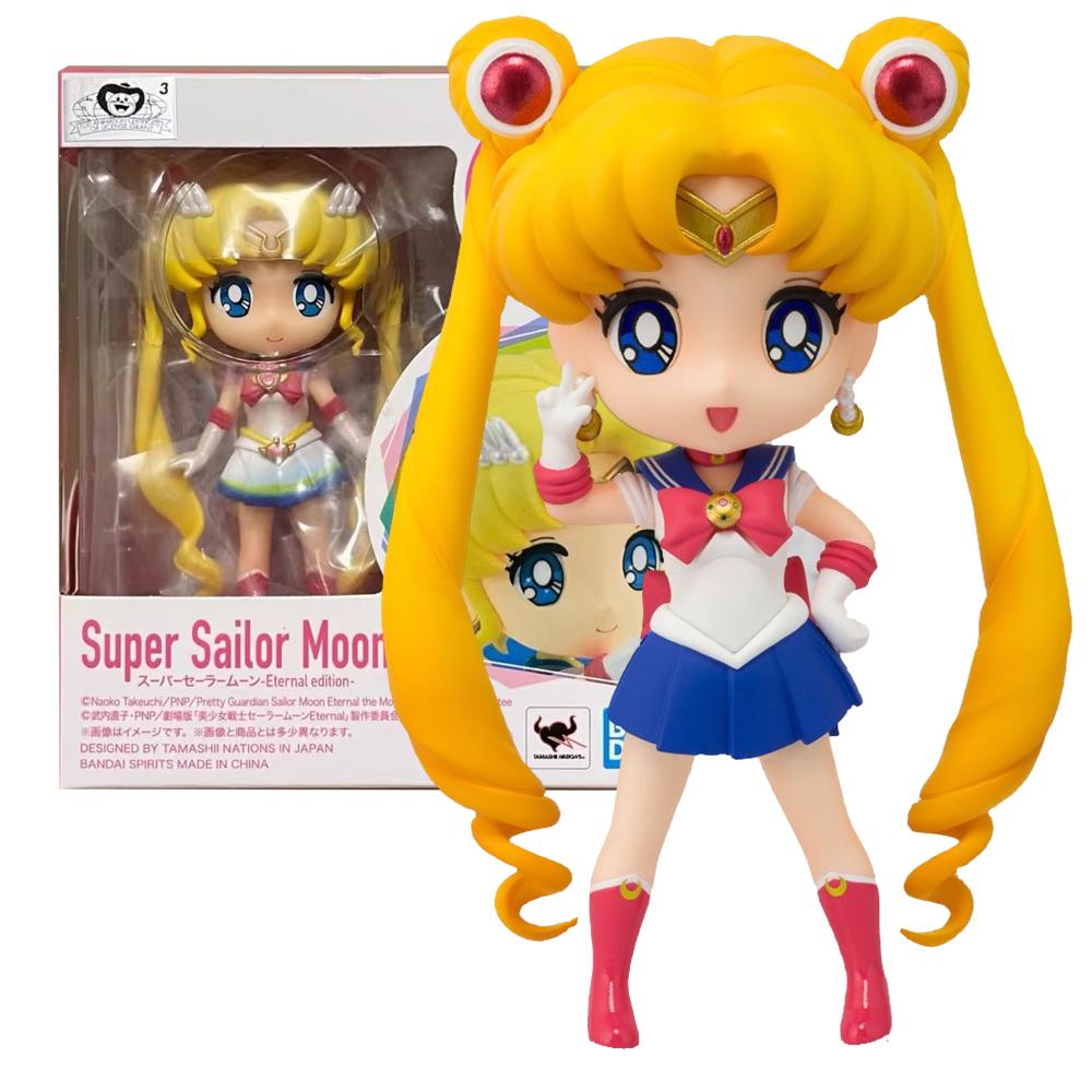 10CM Sailor Mini Moon Tsukino Usagi Sailor Moon Figure Anime Suit Desktop Golf Model Toy Gift Collection Ornaments Artwork PVC