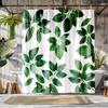 Modern Green Leaf Shower Curtain HD Print Oxford Cloth Waterproof with Grommets Bathroom Decor Home Hotel Durable Polyester
