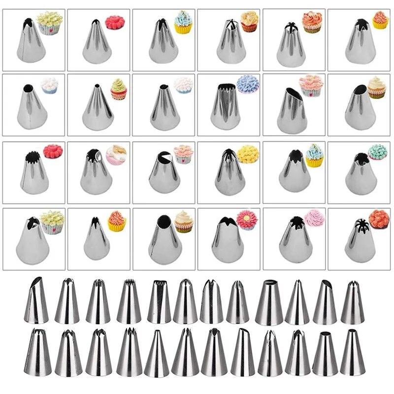8PC/14PC Stainless Steel Flower Mouth Candy Kitchen Baking Cake Decoration Frosting Piping Cream Nozzle Tip