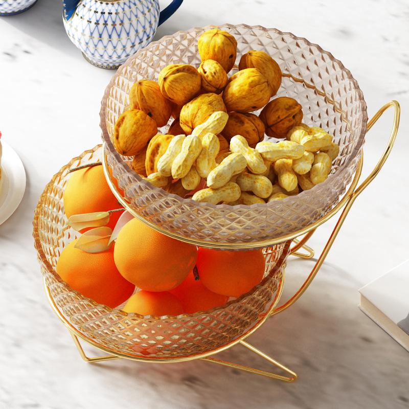 Fruit Tray Home Living Room Tea Table Multi-layer Double-layer Light Luxury High-end Fruit Basket Snack Placing Plate