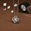 Silver Moissanite Diamond Loop Full Motif Pendant Clover Diamond White Gold Necklaces for Women Girls Jewelry Gift