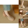 Sommer-Sandalen mit offenem Rücken für Damen mit dicker Sohle und runder Spitze aus Superfiber-Material für Freizeit