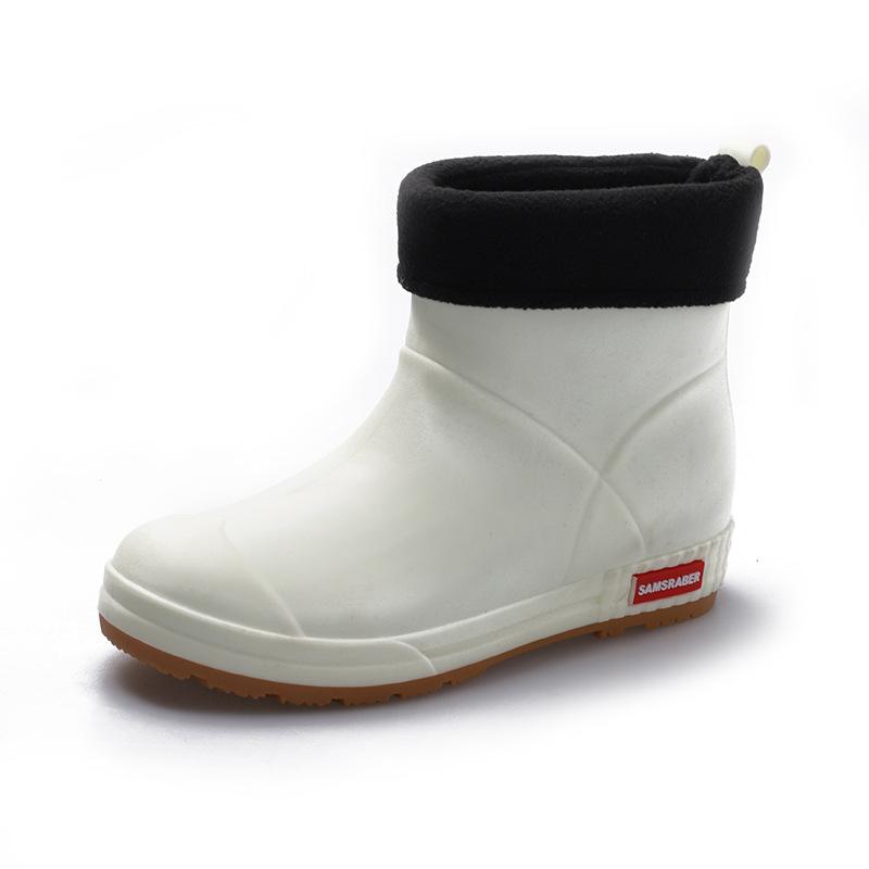 Modische Regenstiefel für Herren Stiefeletten Winter Wasserdicht Warm Arbeitsstiefel Rutschfeste Plateau Gummischuhe Herren Küchengaloschen