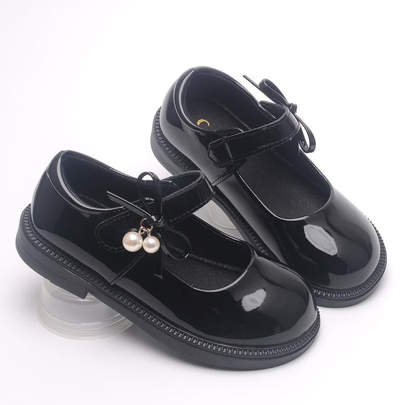 

Детская кожаная обувь с жемчужной подвеской, туфли принцессы, обувь для выступлений из натуральной кожи для девочек 26