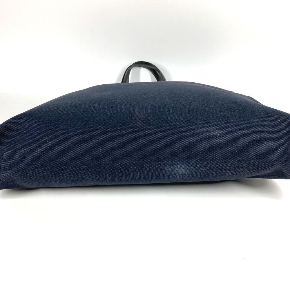 HERMES Duffle Bag Sac Iboo GM Tote Bag Hand Bag Leather/Canvas Black/Navy