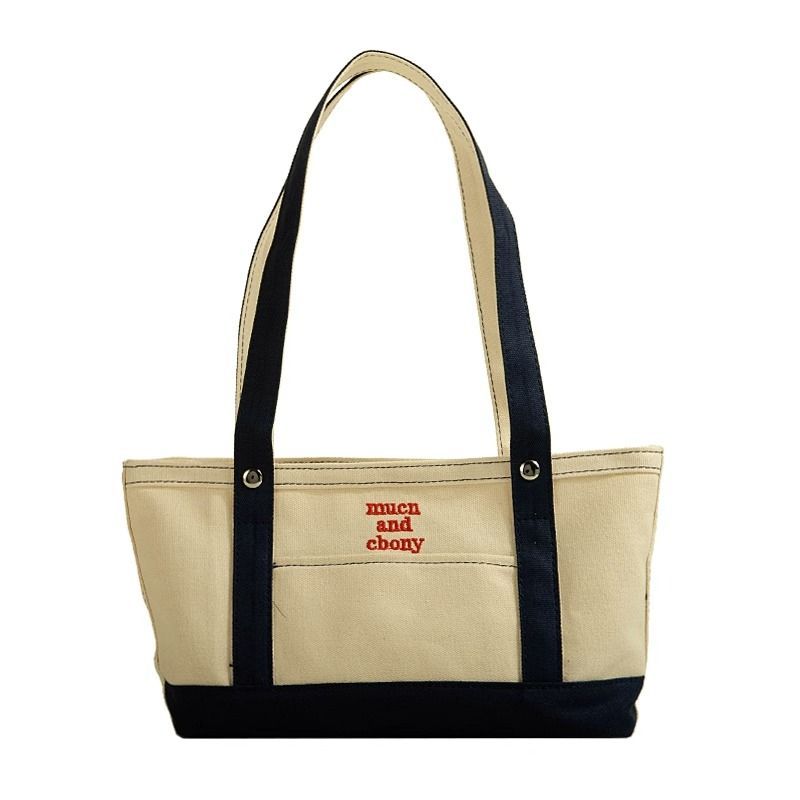 

Холщовая женская сумка контрастного цвета, ручная большая сумка с буквенным принтом, универсальная повседневная сумка на плечо, подмышки