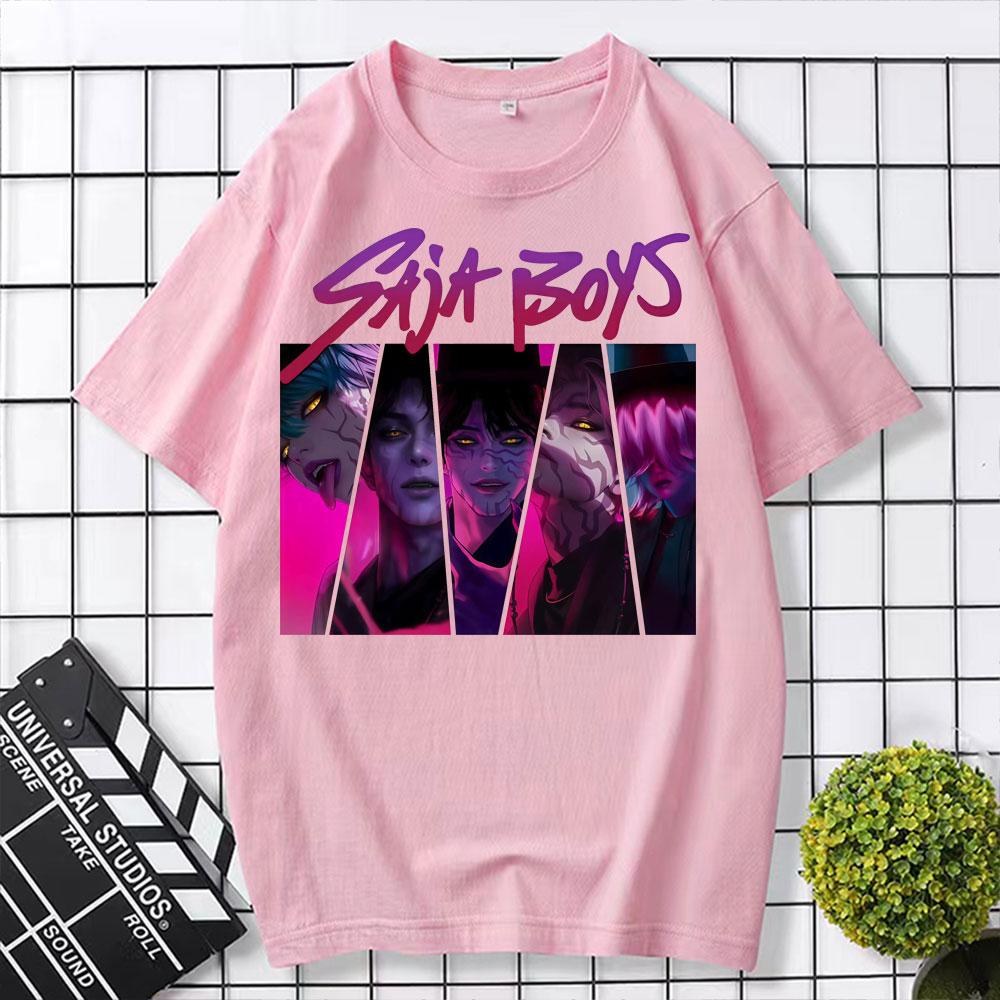 Saja Boys Koszulka Chłopięcego Zespołu Kpop Zainspirowana Filmem Łowcy Demonów Koszulka Męska Damska Bawełniana Koszulka z Krótkim Rękawem