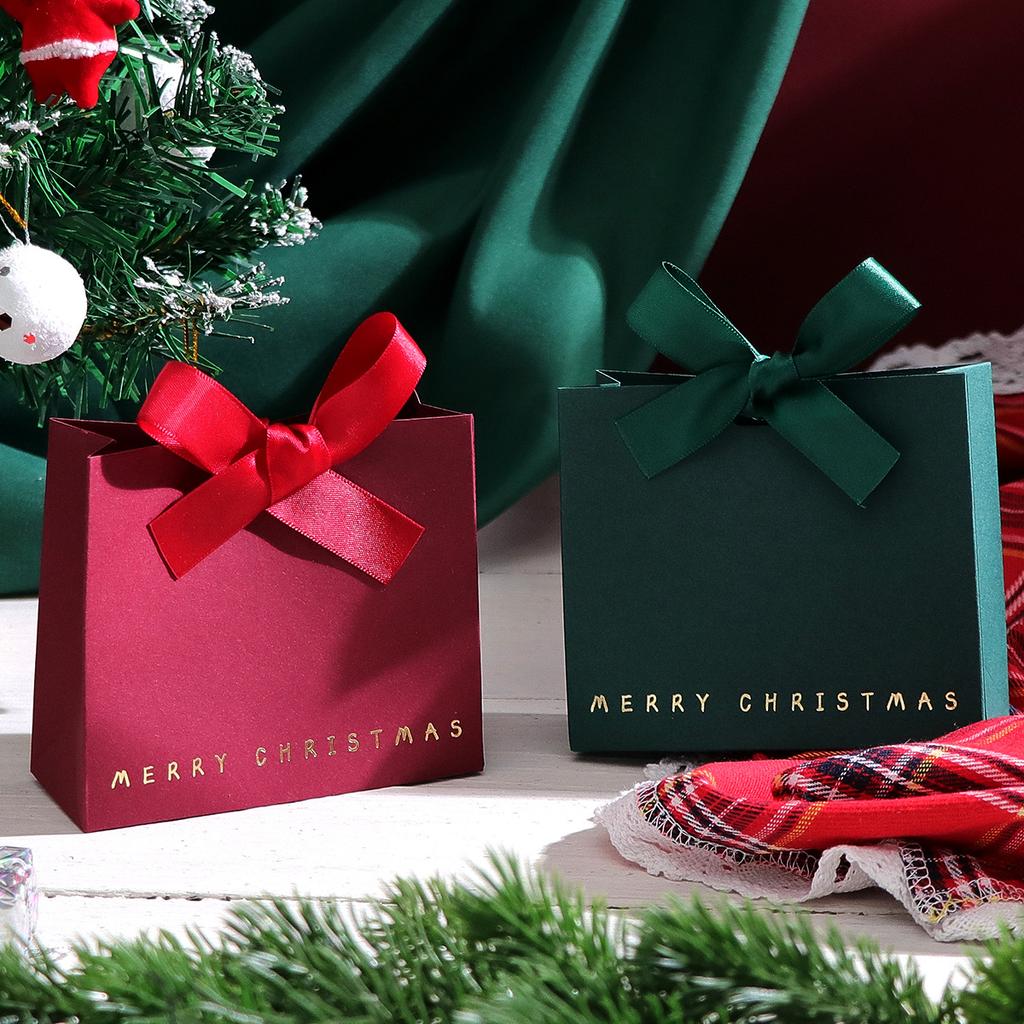 10pcs Gift Box with Ribbon Bow Premium Paper Durable Holiday Presents Festival Decorations Ideal for Family Friends