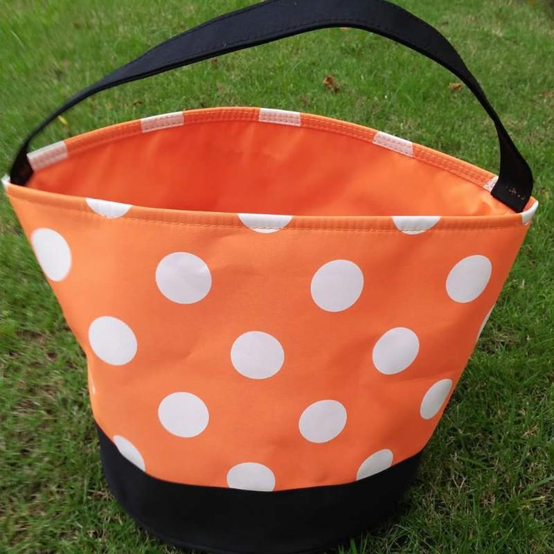 Halloween Portable Canvas Candy Bag Halloween Decoration Basket Kids Tote Bag Pumpkin Basket Halloween Decoration