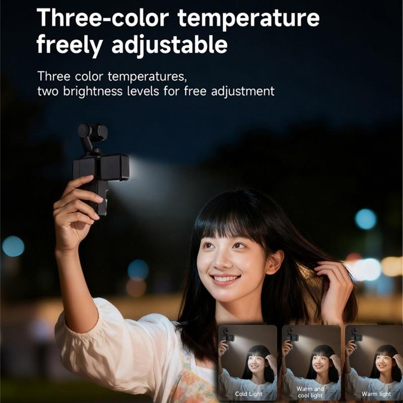 Photography Light Fit for Pocket 3 Adjustable Brightness Soft Lighting Auxiliary LED Fill Light Type C Rechargeable