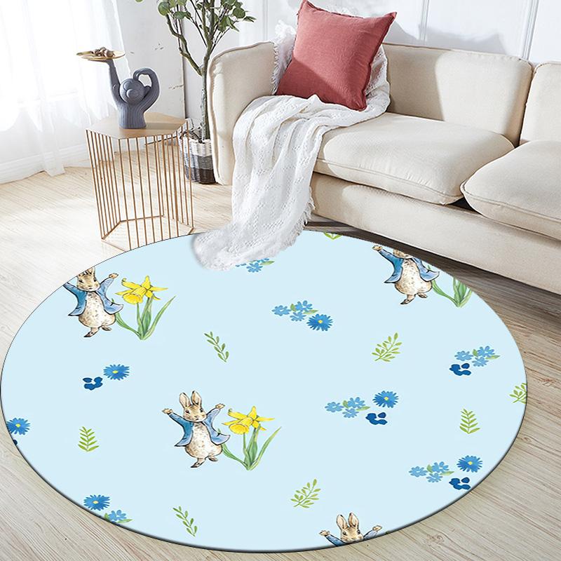 Tappeto Rotondo Peter Rabbit, Tappeto per Soggiorno Camera da Letto Divano Sala Giochi Decorazione, Tappetino Antiscivolo
