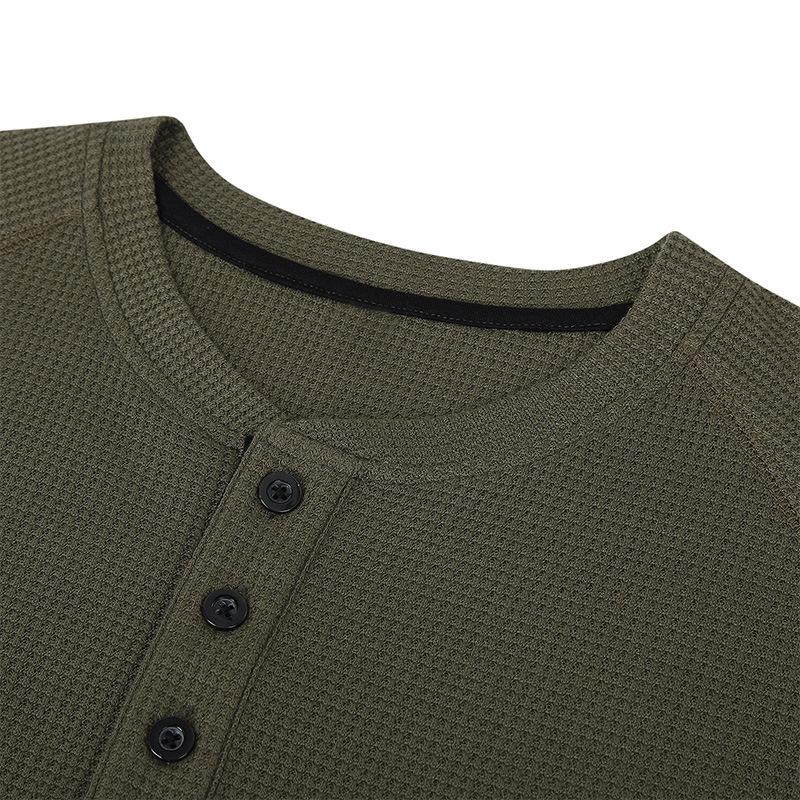 Summer Men's Heavyweight Short-sleeved T-shirt Men's Henley Shirt T-shirt Trend Casual Tops