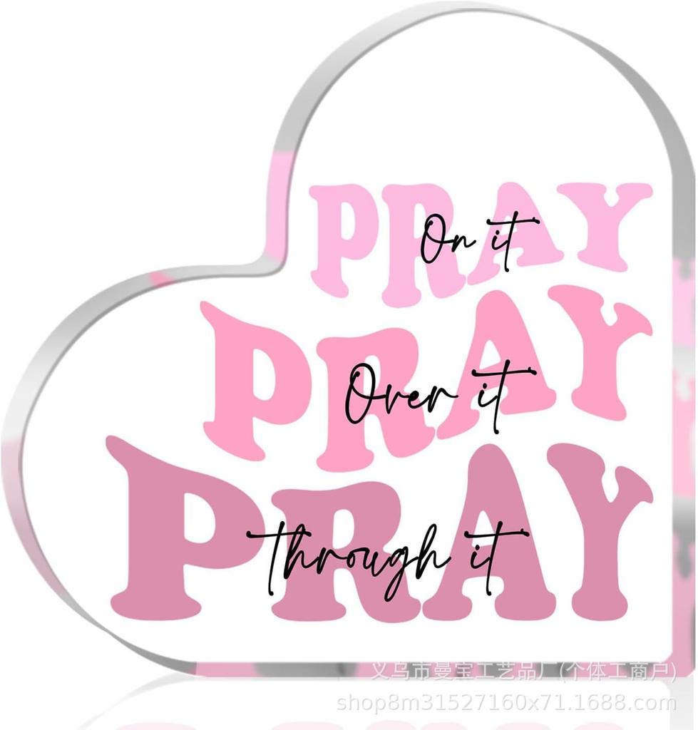 Pray More Worry Less Decoration Cute Gift Butterfly Crafts Flower Study Desk Ornaments Home Decoration Accessories Home Decor