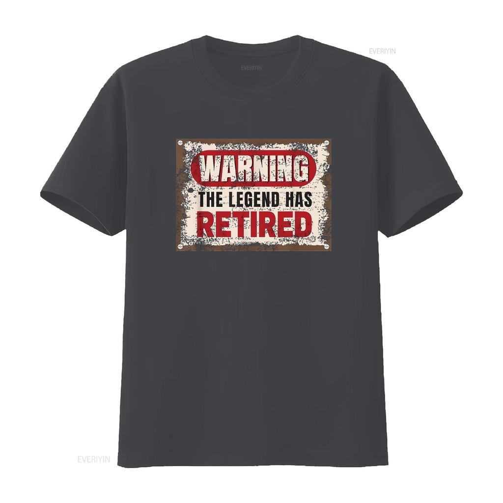 Womens Warning The Legend Has Retired Funny Retirement Quote T Shirt White Large vintage Washed streetwear graphic Breathable