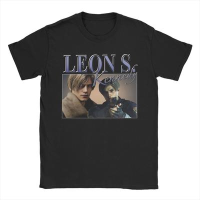 Residents Evils Game T-Shirt Men Leon Kennedy Leisure Pure Cotton Tees Crewneck Short Sleeve T Shirts Unique Tops