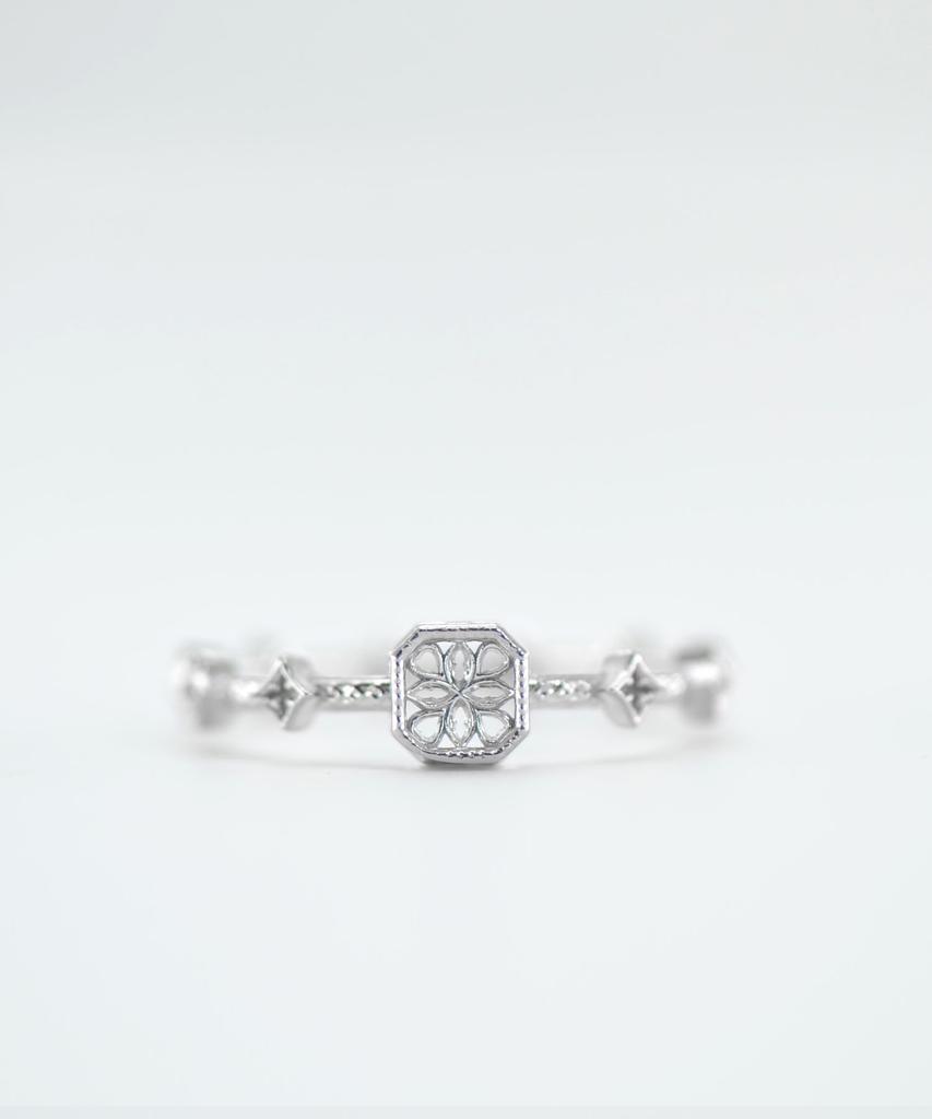 Vivus Ventana Diamant Slim White Gold Silver Ring