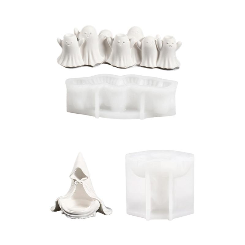 Halloween Candle Holder Silicone Mold for DIY Craft Projects, Seasonal Mold for Home Display Styling and Project Use