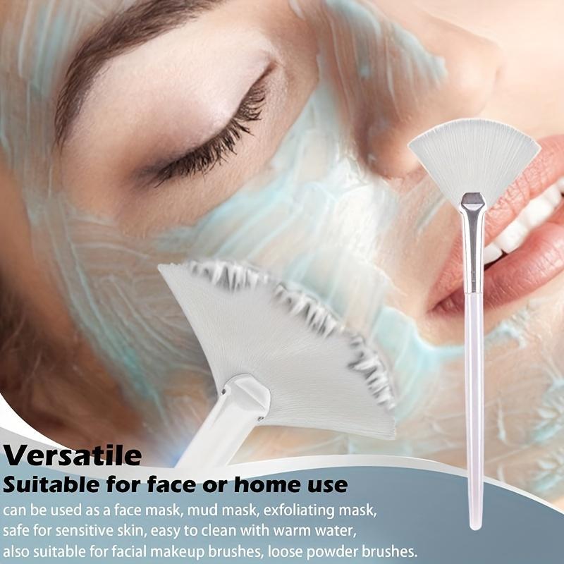 Facial Brushes Fan Makeup Brushes Soft Portable Face Mask Brushes Cosmetic Tools for Women Ladies Girls