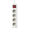 Silver Electronics-Socket Power Strip 4 Sockets with Switch Silver Electronics White 1.5 M
