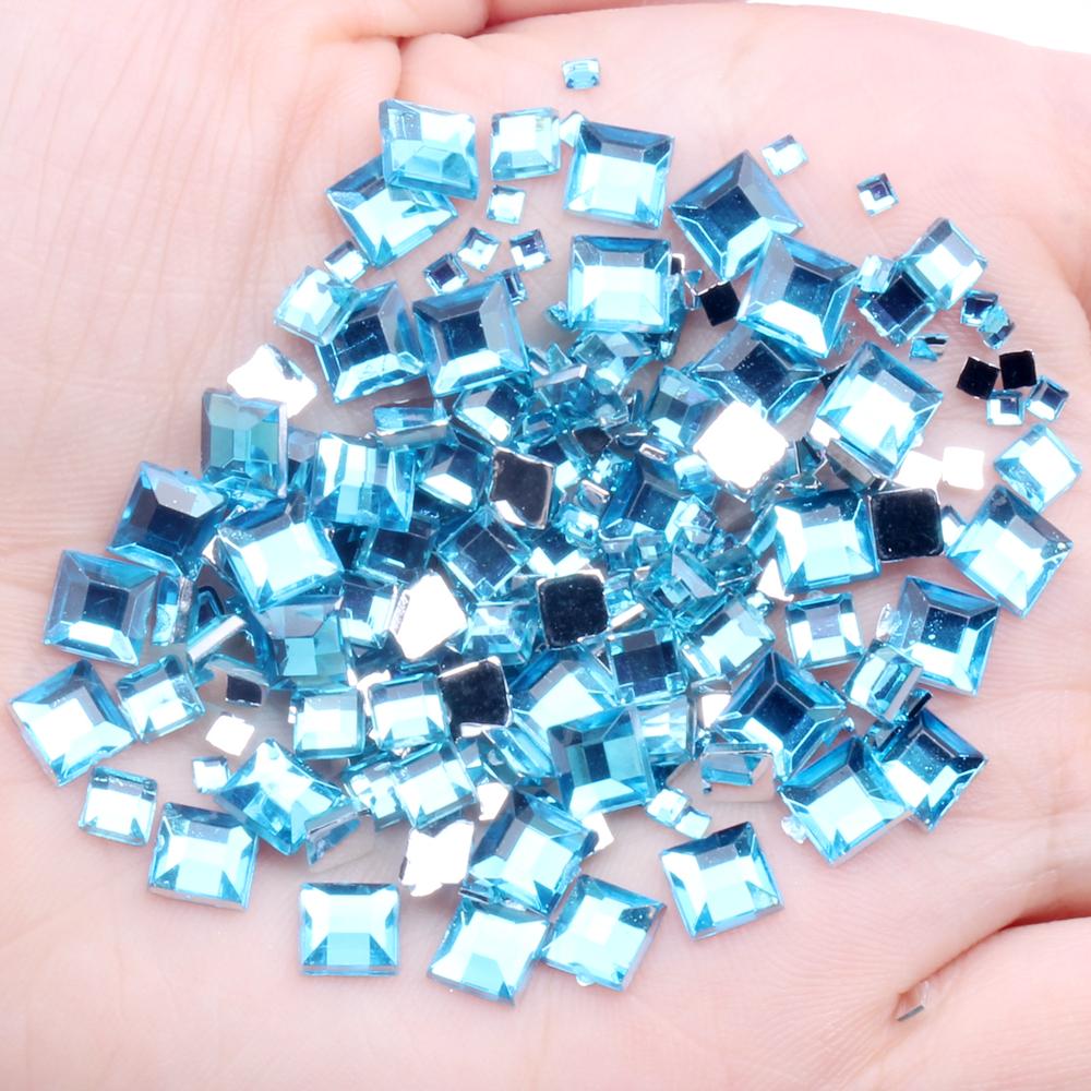 Hot Sale 4mm Acrylic Loose 10000pcs FlatBack Square Gems for Crafts Scrapbooking DIY Bags Clothes Nail Art Decoration