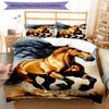 3pcs Custom Name Horse Bedding Set Duvet Cover Closure Includes 1 Duvet Cover & 2 Pillowcases, Soft and Comfortable for All Seasons.
