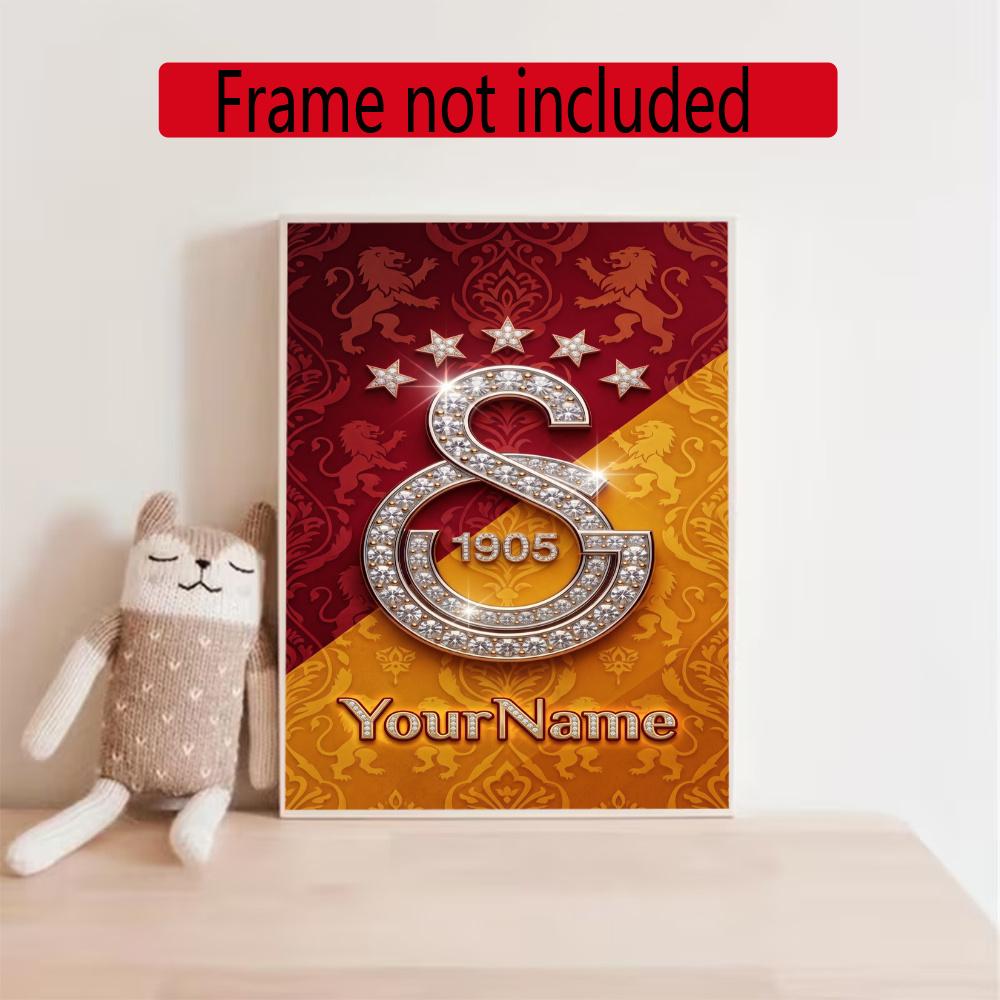 Galatasaray Personalized Name Round Diamond Painting Kit Diamond Embroidery Painting Rhinestones Mosaic Frameless Handwork Decoration Arts