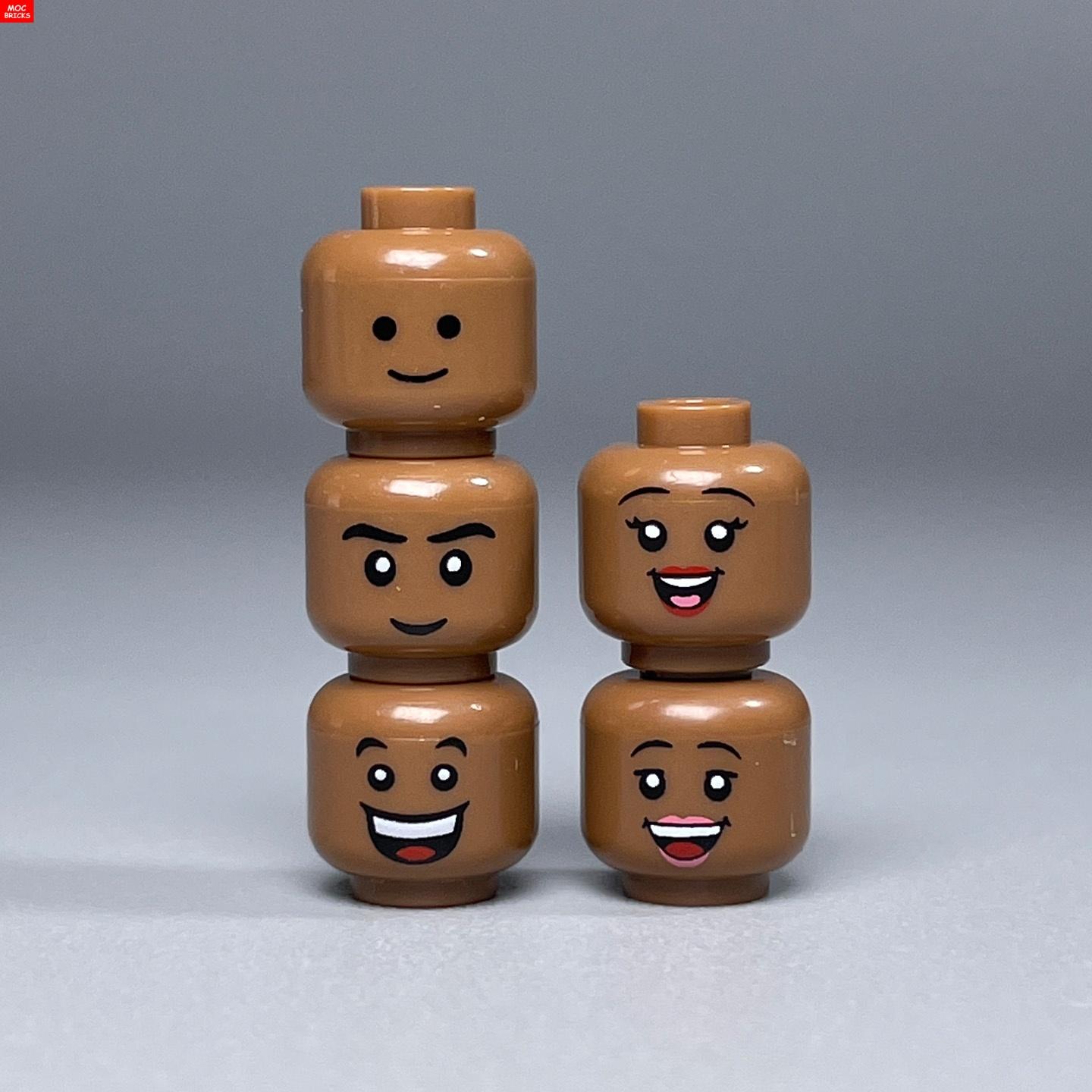 Yiran Toy Brown/Black Moc Bricks Ish- Expression Woman Man 4Cm Figure Face Attachments Assembled Constructing Blocks Plaything Children Doll