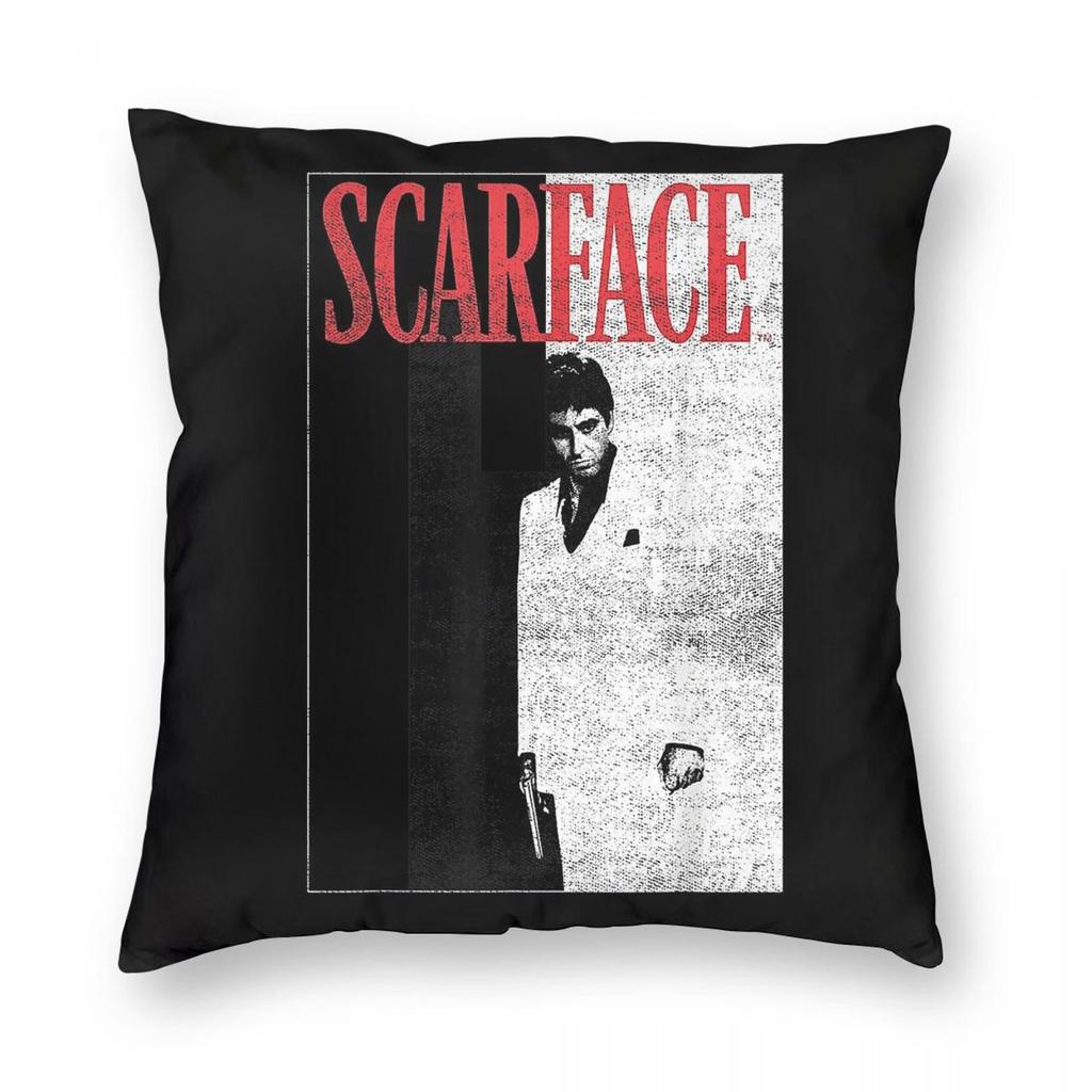 Scarface Distressed Movie Pillowcase Polyester Linen Velvet Printed Decorative Throw Pillow Case Home Cushion Cover