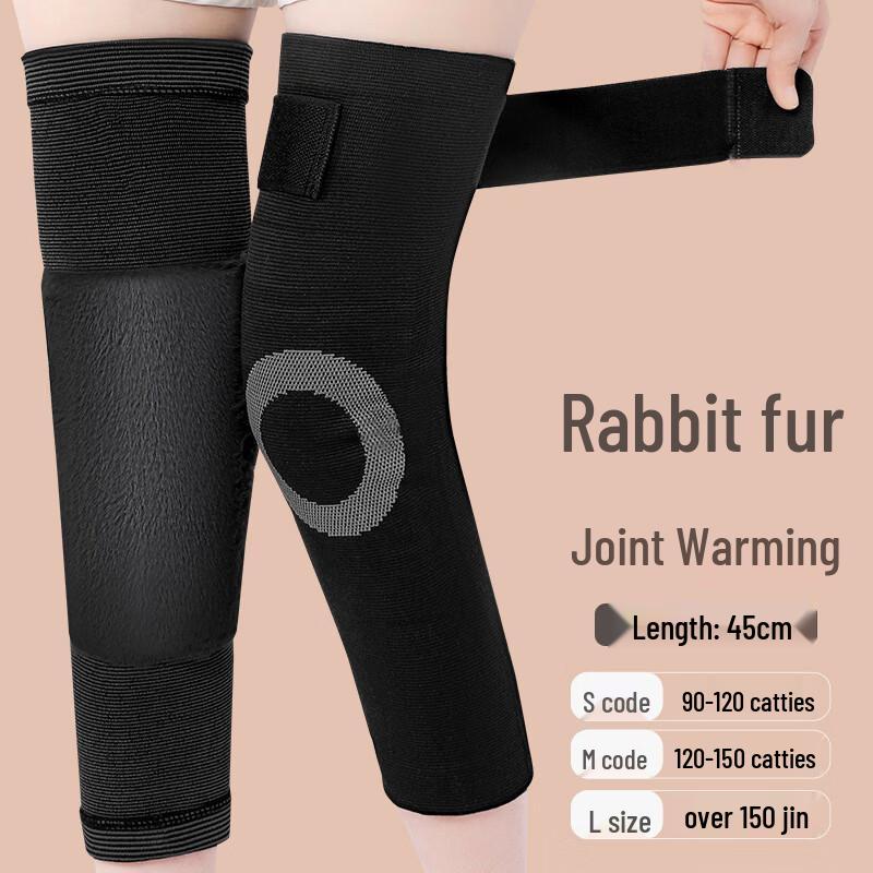 OLOEY Anti-Slip Rabbit Fur Lined Knee Brace (Pair)