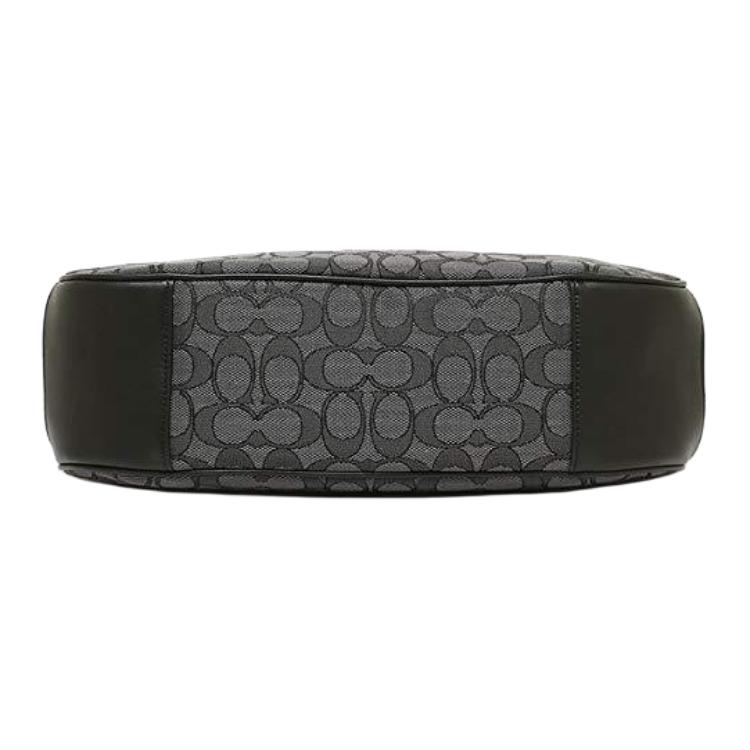 Coach Zip Shoulder Bag Classic Monogram Zipper Closure Leather Large Women Shoulder Bag Black 29959-SVDK6