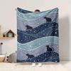 1pc Night Cats Lightweight Flannel Blanket, Comfortable and Warm Blanket, for Office and Camping Sofa Bed, Livingroom172