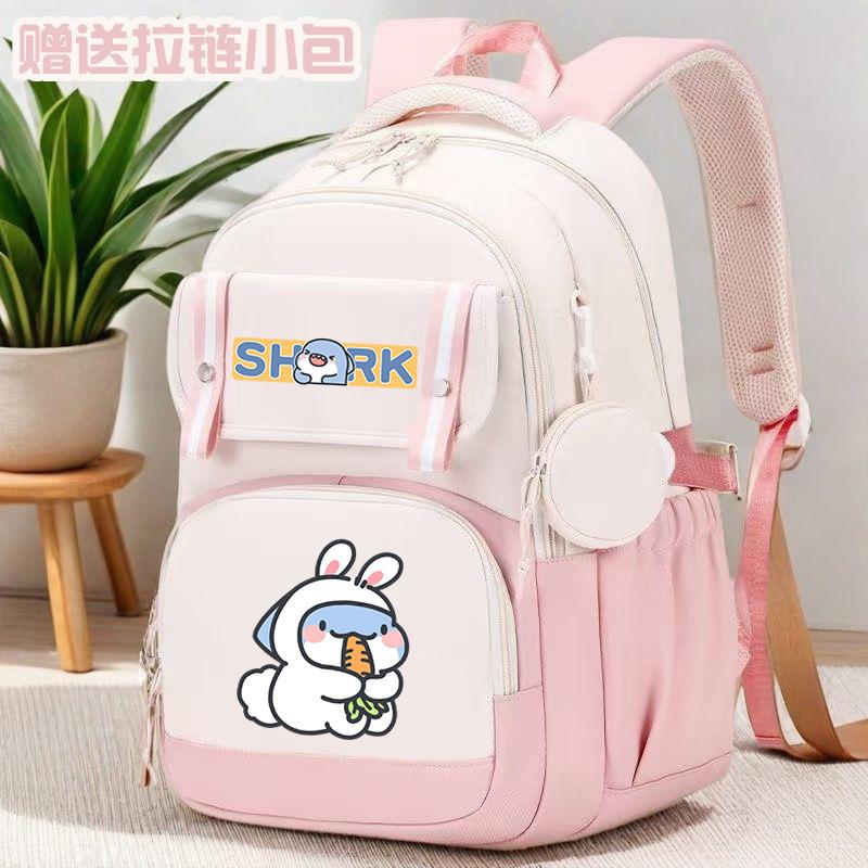 Fat Shark Cute Boy And Girl Cartoon Student Schoolbag Large Capacity Casual Book Backpack