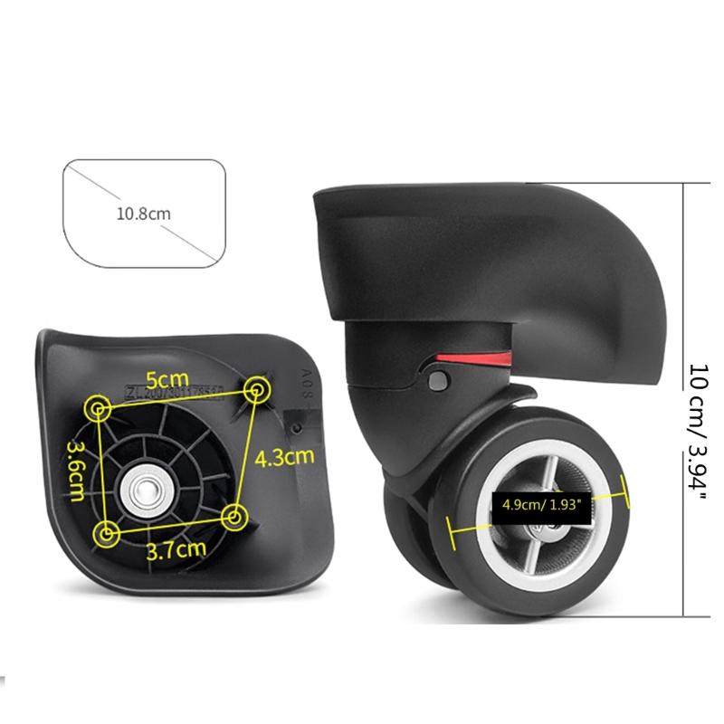 2 st Reservhjul för Resväska Kraftigt Rullhjul för Bagagebox Resväska 360 graders Svängbart Kit SilentWheel