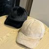 Hut Damen Winter Plüsch Warm Schirmmütze Winter Verdickte Baseballkappe Koreanische Version Vielseitig Einfarbig Kaltmütze Herrenmode