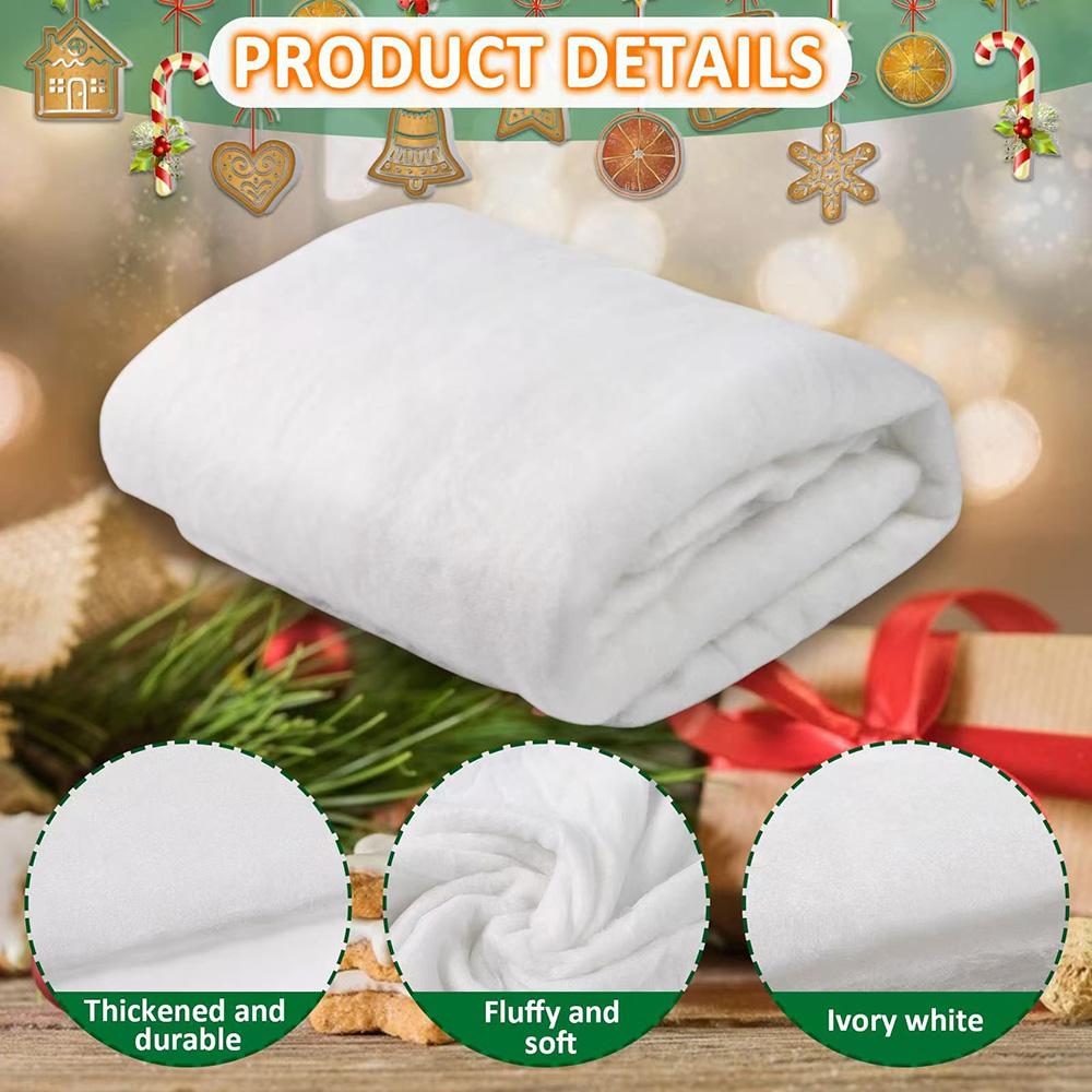 Runtowo Simulation Snowflake 80x240cm Christmas Tree Skirt ,Artificial Cotton Christmas Snow Cover 2026 Merry Christmas Decor