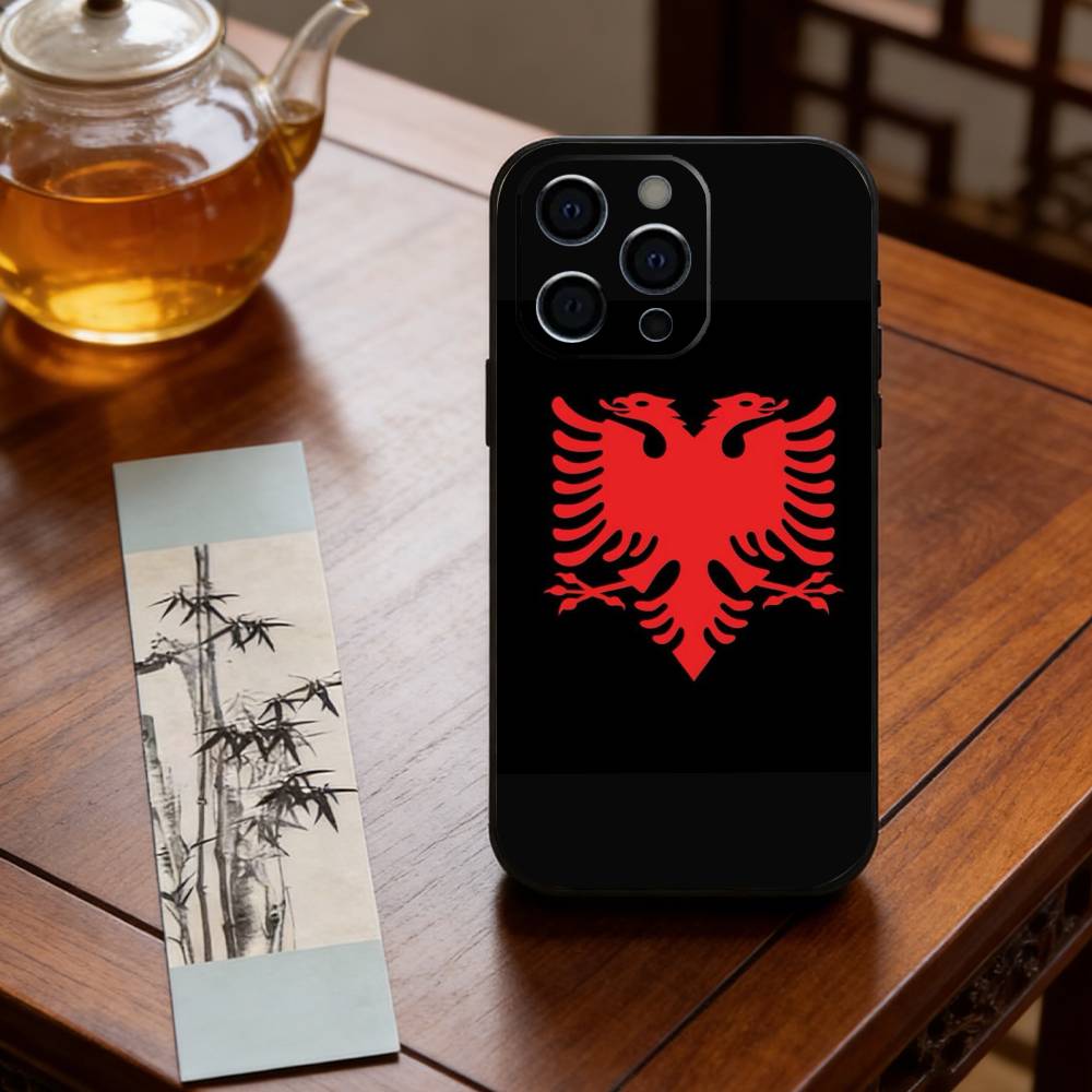 A-Albanian Flag Eagle Phone Case Silicone Soft For IPhone 17 16 15 14 13 12 11 X XR Plus Pro Max Plus iPhoneXSMAX