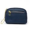 Genuine Leather Mini Zipper Coin Purse Keychain Wallet for Women