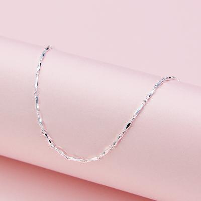 Women's Necklace Fashion Short Necklace Ornament Pure Silver Ingot Chain