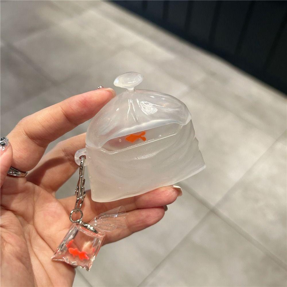 Anti-Fall Gold Fish Earphone Case Headphone Protective Case for Airpods 4 3 2 1/ Pro/Pro2