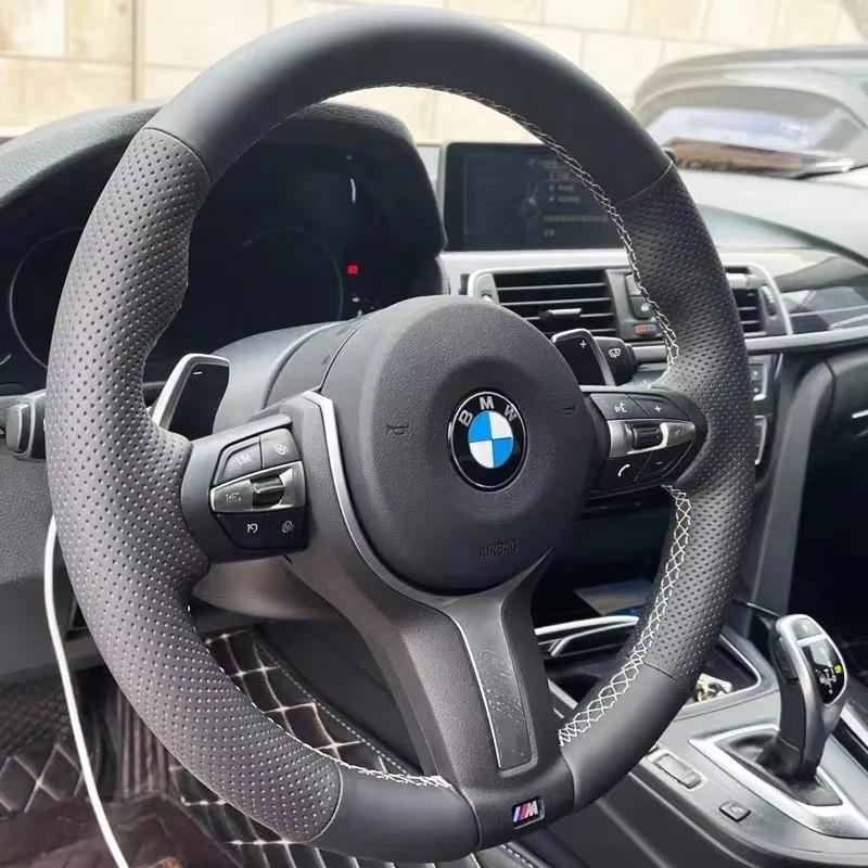 Ręcznie szyta osłona kierownicy samochodowej ze skóry mikrofibry do BMW M Sport F06 F10 F15 F16 F20 F21 F25 F30 F32gt F80 F82 X1 X3 x5