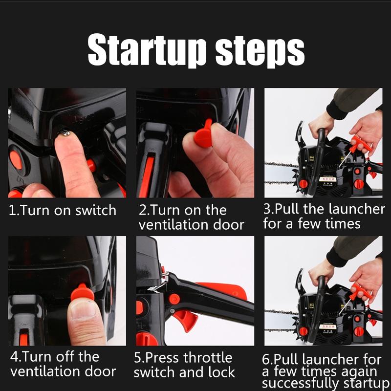 20 Inch 5000W Professional Gasoline Chainsaw Bar Gas Powered Chainsaw 62cc Engine Cycle Chain Saw for Woodworking