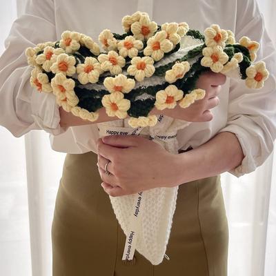 60cm 80cm Deku s květinovým buketem Kopretiny Háčkovaná Romantické háčkované květiny Deku Ručně vyráběná DIY dětská deka Valentýn