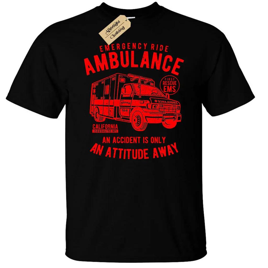 Ambulance Urgence Trajet Paramédical EMS Cadeau T-shirt Homme Été Coton Manches Courtes Col Rond T-shirt Unisexe Nouveau S3XL