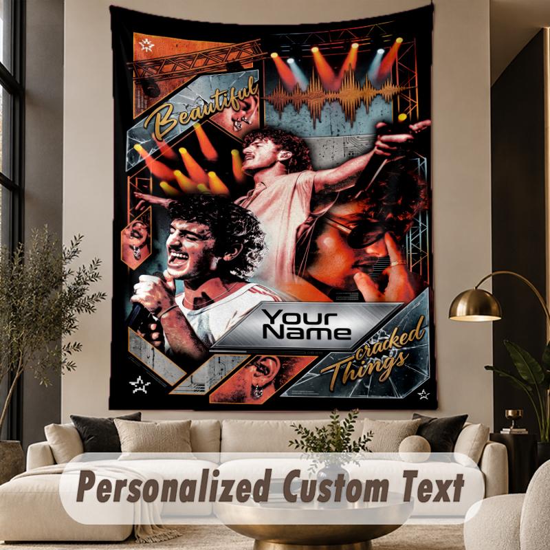 Custom Text Printed Tapestry Benson Boone Pattern Large Wall Hanging Indoor Room Decor