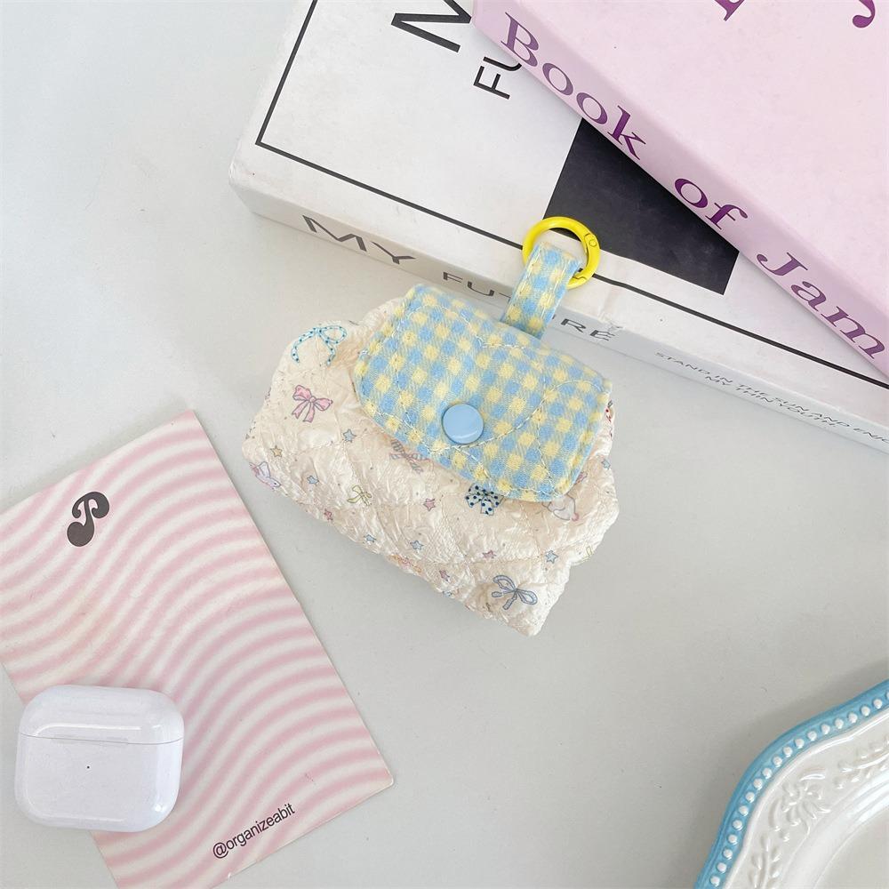 

1pc Multi-Function Quilted Makeup Bag Mini Portable Cosmetic Bag Snap Closure Small Storage Bag Travel