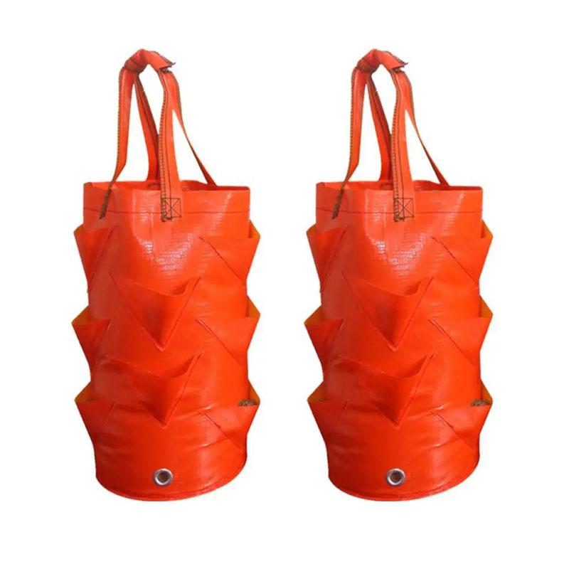 

3/2/1 шт. 3-галлонный мешок для посадки клубники PE10 Мешок-плантер для цветов с горловиной Цветной Подвесной горшок для фруктовых растений Садоводство Посадочный мешок для рассады orange,2PCS