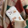Ins koreanische süße 3D-Cartoon-Plüsch-Rosa-Telefonhülle für iPhone 13 12 11 Pro Xs Max X Xr 7 8 Plus Winter weiche stoßfeste Rückseite