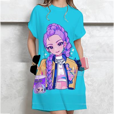 Abiti Casual da Donna Versatili con Scollo Tondo e Stampa alla Moda