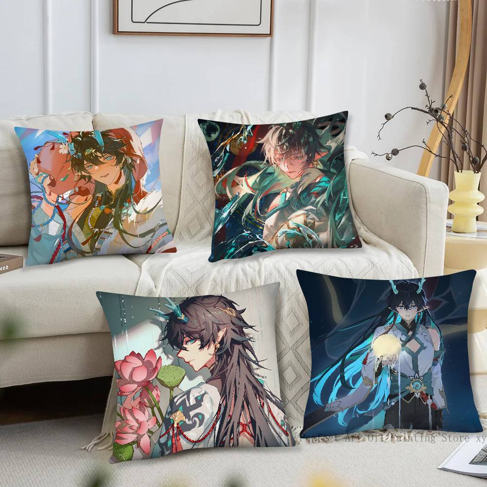 Imbibitor Lunae Game Genshin Impact Pillow Case Fashion Square Pillowcase Bedroom Sofa Room Ins Decoration Leisure